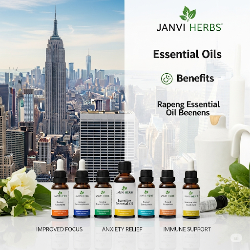Essential oil benefits in new york with janvi herbs